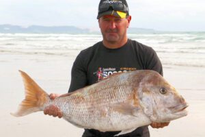 New contest record and overall heaviest snapper winner Darin Maxwell from Te Puke with 12.030kg landed Wednesday