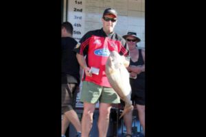 Luke Boys of Christchurch won $2,000 for the largest fish weighing in at 8.89kg.